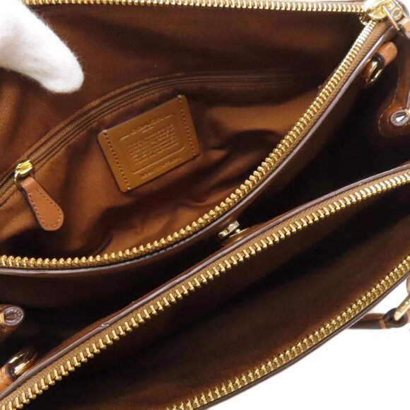 Euc Coach Christie Carryall Khaki Signature 2 Way Shoulder Bag Handbag Purse - Picture 11 of 12